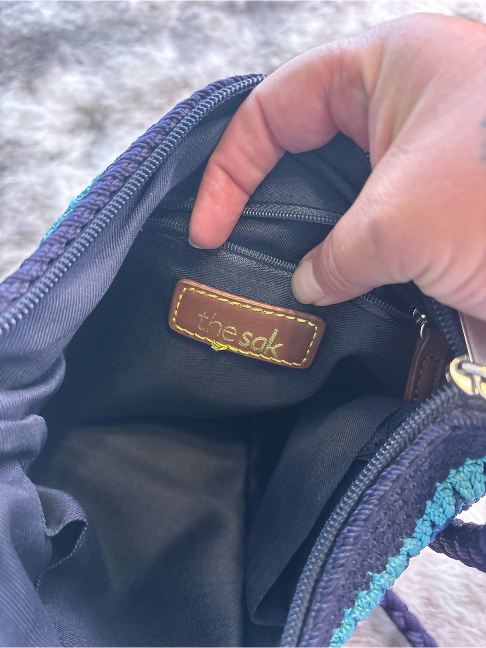 The Sak Navy Multicolor Crochet Shoulder Bag - Picture 3 of 5